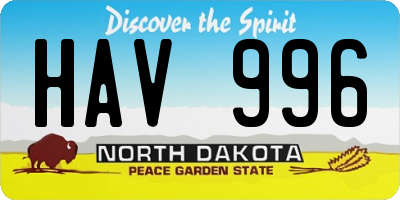 ND license plate HAV996