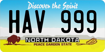 ND license plate HAV999