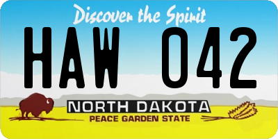 ND license plate HAW042