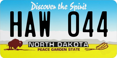 ND license plate HAW044