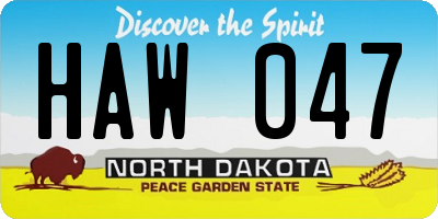 ND license plate HAW047