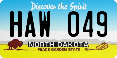 ND license plate HAW049