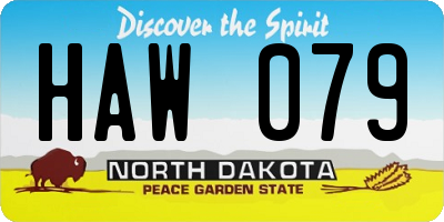 ND license plate HAW079