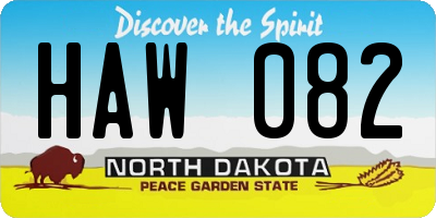 ND license plate HAW082