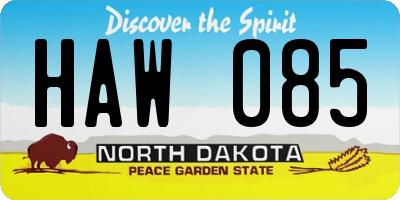 ND license plate HAW085