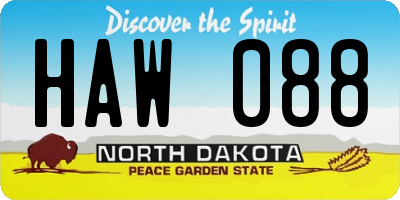 ND license plate HAW088