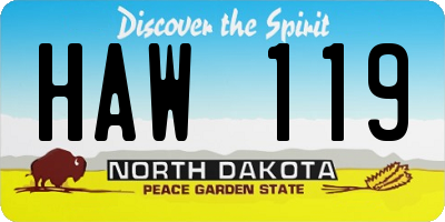 ND license plate HAW119