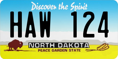 ND license plate HAW124