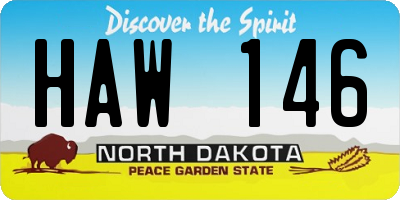 ND license plate HAW146