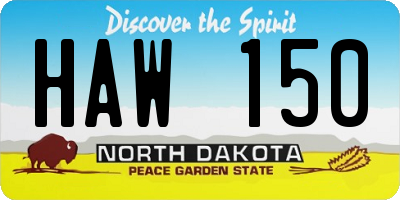 ND license plate HAW150