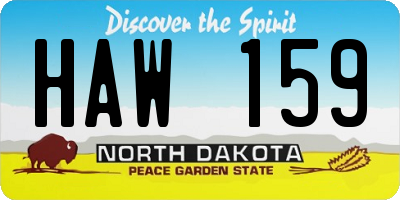 ND license plate HAW159