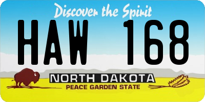 ND license plate HAW168