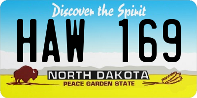 ND license plate HAW169