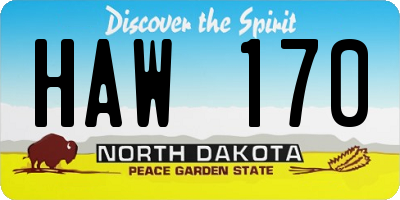 ND license plate HAW170