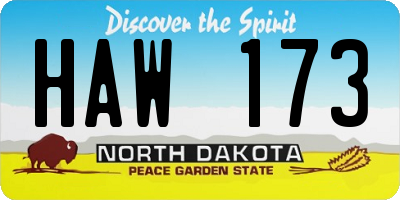 ND license plate HAW173