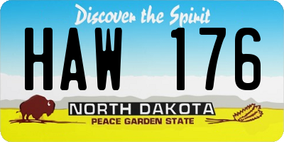 ND license plate HAW176