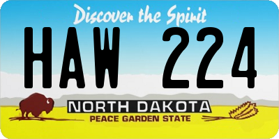 ND license plate HAW224