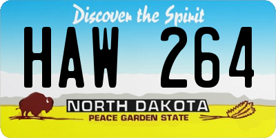 ND license plate HAW264