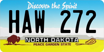 ND license plate HAW272