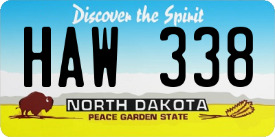 ND license plate HAW338