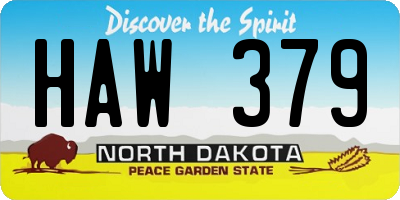 ND license plate HAW379