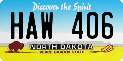 ND license plate HAW406