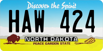 ND license plate HAW424