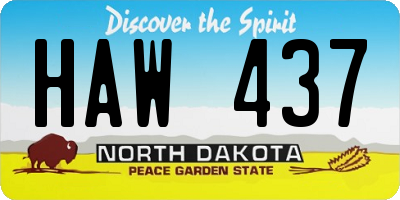 ND license plate HAW437