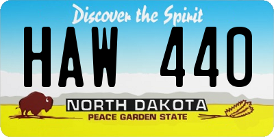 ND license plate HAW440