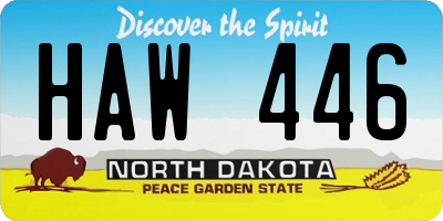 ND license plate HAW446