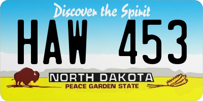 ND license plate HAW453