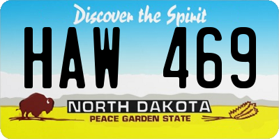 ND license plate HAW469