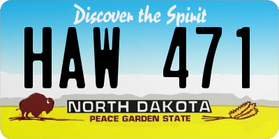 ND license plate HAW471