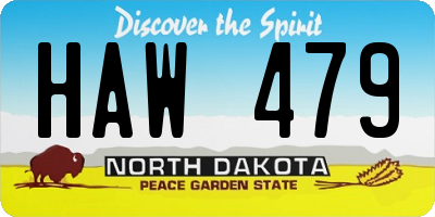 ND license plate HAW479