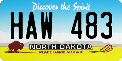 ND license plate HAW483