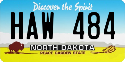 ND license plate HAW484