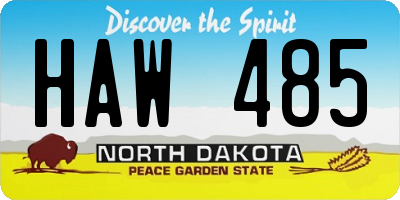 ND license plate HAW485