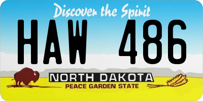 ND license plate HAW486