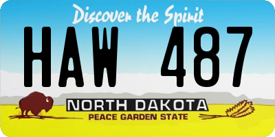 ND license plate HAW487