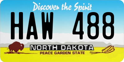 ND license plate HAW488