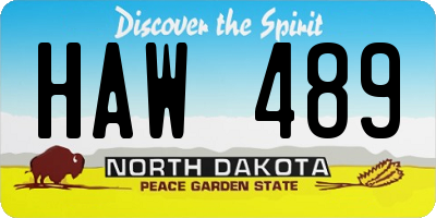 ND license plate HAW489