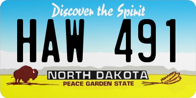 ND license plate HAW491