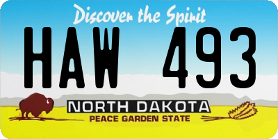 ND license plate HAW493