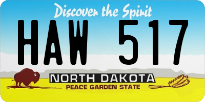 ND license plate HAW517