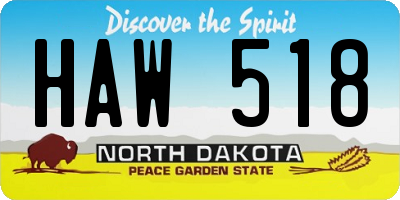 ND license plate HAW518