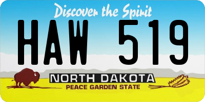 ND license plate HAW519