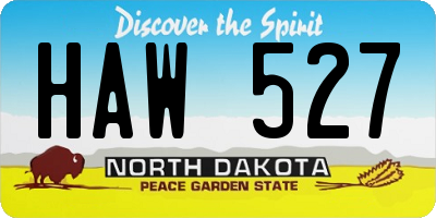 ND license plate HAW527