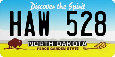 ND license plate HAW528