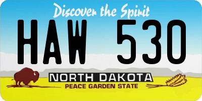 ND license plate HAW530