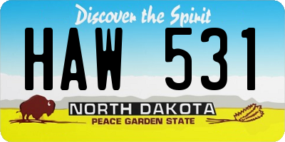 ND license plate HAW531